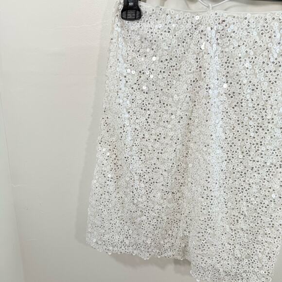 Lulu’s Force Of Fashion White Sequin Low Open Back Sequin Mini Dress XS Bride - Picture 14 of 15